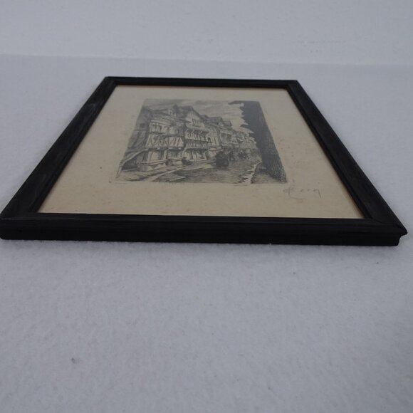 Emile LEROI (1887-1944) Engraving France Pencil Signed Lisieux La Rue Aux Fevres - Picture 15 of 16